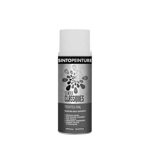 Peinture classiques antirouille teintes blanc satiné RAL9010 en aérosol de 400ml - SINTO - 925015 pas cher Secondaire 1 L