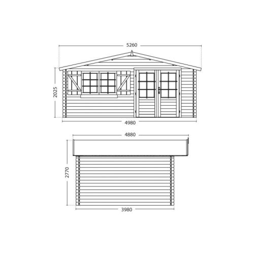 Abri de jardin en bois LILAC 17,3m² - FOREST STYLE - 2805 pas cher Secondaire 1 L