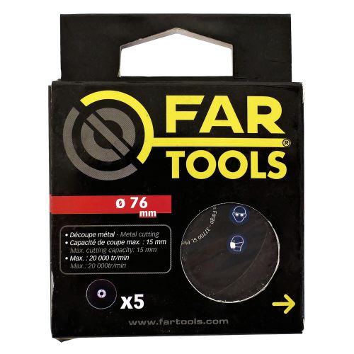 Lot de 5 disques abrasifs pour mini meuleuse angulaire CS 76 76 mm FARTOOLS 115418 photo du produit Secondaire 2 L