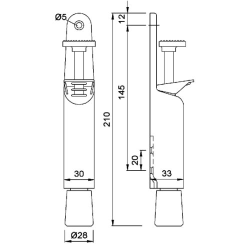 Butoir de porte argent KWS 103202 photo du produit Secondaire 1 L
