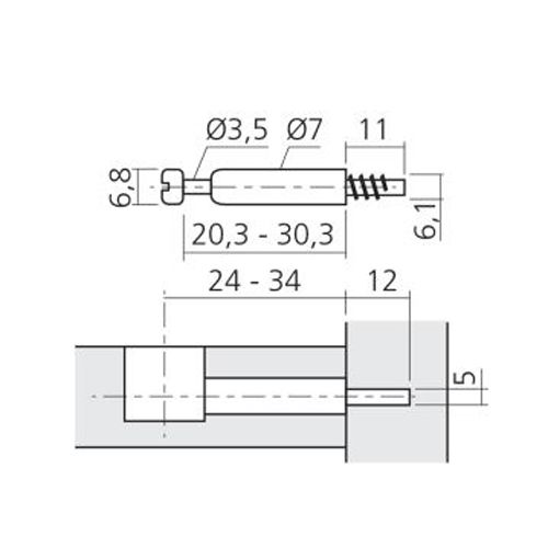 Boîte de 100 tourillons MINI15 filet bois diamètre 5mm axe de perçage 34mm - LMC - TOU71634 pas cher Secondaire 1 L