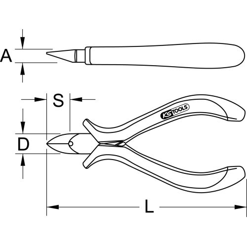 Pince coupante ESD diagonale tête ronde à becs fins 125 mm KS TOOLS 500.7084 photo du produit Secondaire 1 L