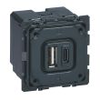 Chargeur double USB CÉLIANE 15 W Type-A et Type-C 3 A LEGRAND 067465 photo du produit