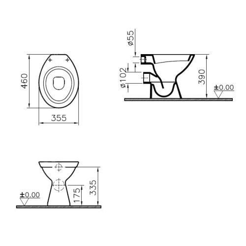 Cuvette WC à poser sortie verticale NORMUS - VITRA - 6859L003-1030 pas cher Secondaire 1 L