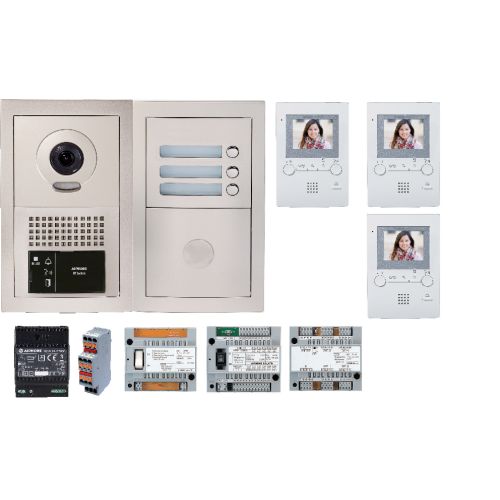 Pack vidéo 3 postes complet blanc AIPHONE 200383 photo du produit Principale L