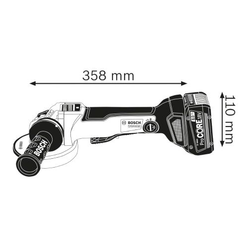 Meuleuse d'angle 18 V GWS 18V-10 PSC + 2 batteries Procore 5,5 Ah + chargeur en coffret L-BOXX BOSCH 06019G3F0E photo du produit Secondaire 1 L