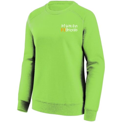 Sweat col rond Maman Sobricolo vert fluo TM - SWJH030LIM pas cher Secondaire 1 L