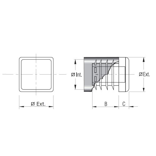 EMBOUT RENTRANT TUBE CARRE 16 NR photo du produit Secondaire 1 L