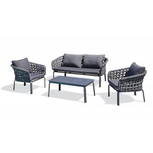 Salon bas de jardin CARMAGUE 4 places gris anthracite - DCB GARDEN - CAMARGUE-S2 pas cher Principale L