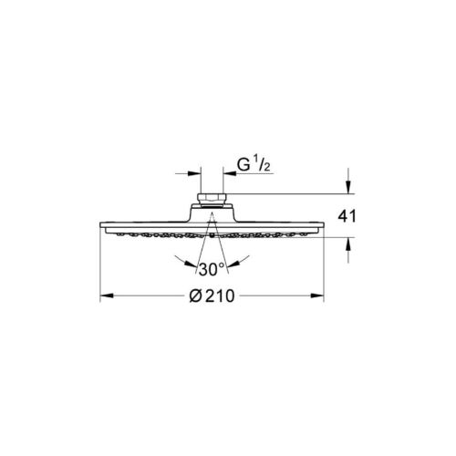 Douche de tête en métal monojet RAINSHOWER COSMOPOLITAN 210 - GROHE - 28368-000 pas cher Secondaire 1 L