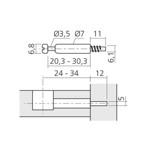 Boîte de 100 tourillons MINI15 filet bois diamètre 5mm axe de perçage 24mm - LMC - TOU71624 pas cher Secondaire 1 L