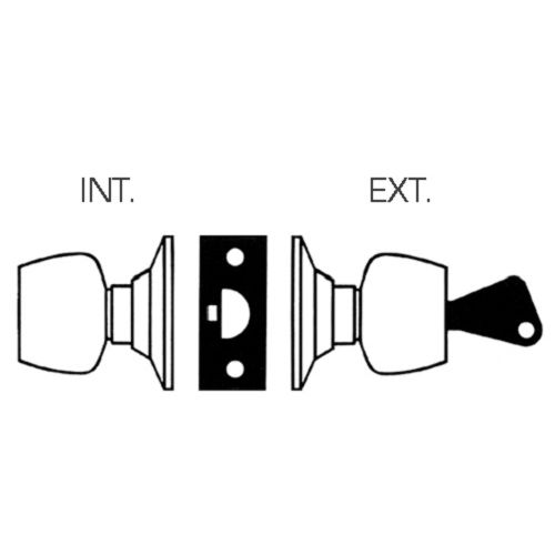 Serrure tubulaire cylindre V5 bouton extérieur fixe inox - VACHETTE - V5804-X pas cher Secondaire 1 L