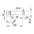 Robinet temporisé pour lavabo NEO mural chaud  95 mm PRESTO 66012 photo du produit