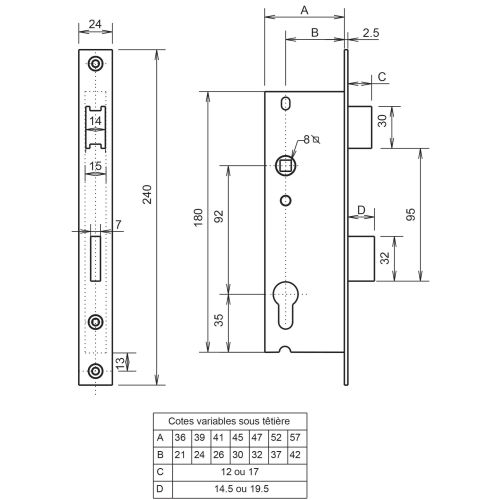 Coffre 1 point coffre 92MTX 780/45 METALUX F178450200 photo du produit Secondaire 1 L