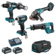 Pack de 4 outils 40 V (DF001G + GA005G + TD001G + JR001G) + 2 batteries 4 Ah + chargeur + coffret MAKPAC MAKITA DK0126G401 photo du produit