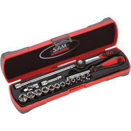 Coffret de douilles et accessoires 1/4" Sam Outillage 17 outils - 73-R17 photo du produit Principale M