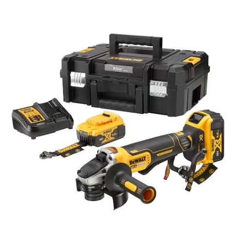 Meuleuse d'angle 18 V XR + 2 batteries 5 Ah + chargeur mutlivoltage + coffret TSTAK DEWALT DCG406P2LRT-QW photo du produit