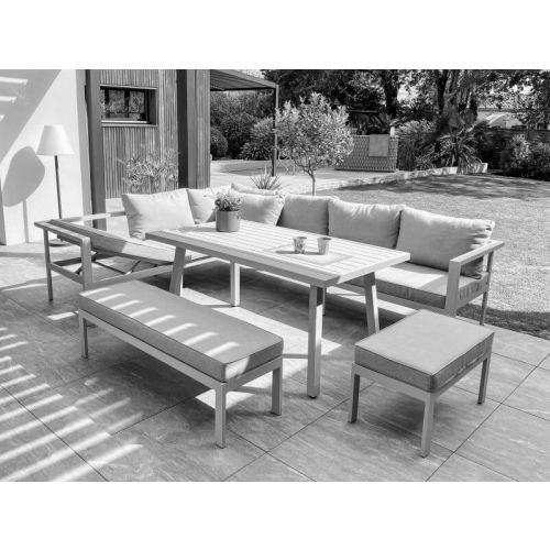 Ensemble repas de jardin ANTALYA 9 places en aluminium gris - DCB Garden - ANTALYA-S1-GRIS pas cher Secondaire 1 L