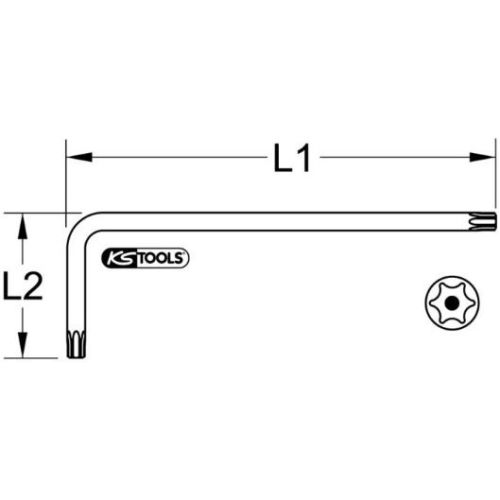 Clé mâle inox Torix percé longue TB 10 KS TOOLS 964.0601 photo du produit Secondaire 1 L