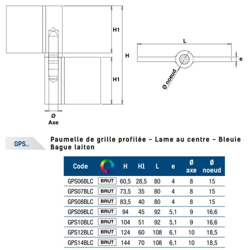 Paumelle de grille profilée 60 mm FAURE ET FILS GPS06BLC photo du produit Secondaire 1 L