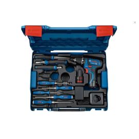 Perceuse visseuse 12V Bosch GSR 12V-15 Professional + 2 batteries 2 Ah + chargeur + coffret L-BOXX + outillage à main - 060186810R photo du produit Principale M