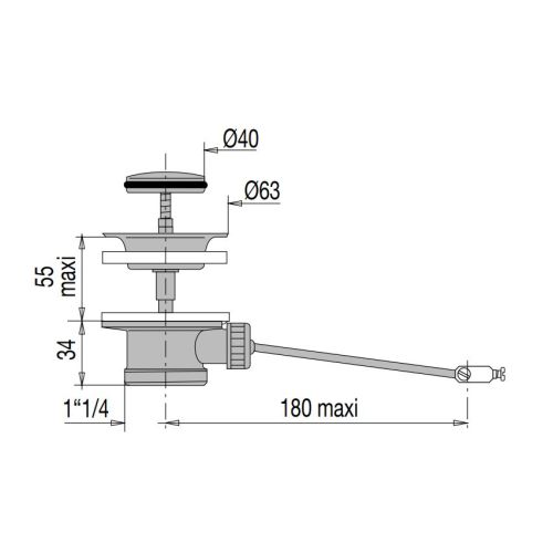 Bonde automatique pour lavabo laiton VALENTIN 00 105300 008 00 photo du produit Secondaire 1 L