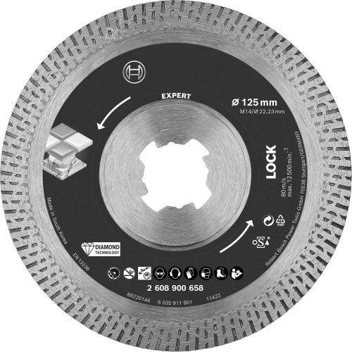 Disque à tronçonner diamanté Expert HardCeramic 125x22,23x1,4x10mm - BOSCH - 2608900658 pas cher