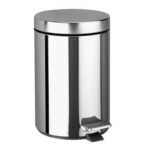 Poubelle à pédale 3L rond inox poli brillant pour salle de bain - DELABIE - 449 pas cher Principale L