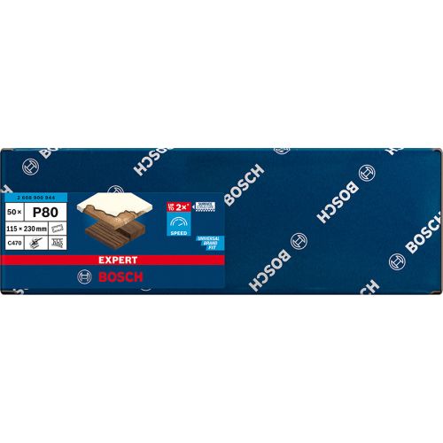 Feuille Abrasive Rectangle Expert C470 D 115x230mm G100 - BOSCH - 2608900875 pas cher Secondaire 27 L