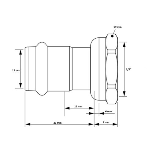 Raccord en cuivre Sudopress avec écrou FF 12 x G3/8'' - AALBERT - 6671258 pas cher Secondaire 1 L