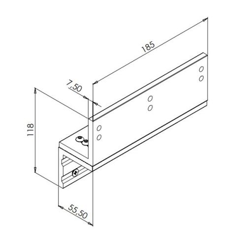 Equerre Z pour contreplaques ventouses en applique Série EF300-550 SEWOSY EF300/550Z photo du produit Secondaire 1 L
