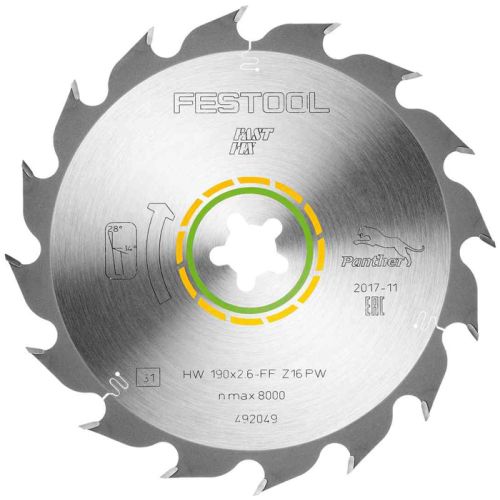 Lame de scie circulaire WOOD RIP CUT HW 190x2,6 FF PW16 - FESTOOL - 492049 pas cher Secondaire 1 L