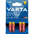 Blister de 4 piles LONGLIFE Max Power LR03 AAA 1,5V - VARTA - 4703110404 pas cher