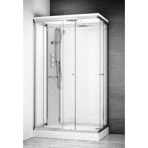 Cabine de douche Hydromassante SILVER HYDRO 120x80 gauche blanc - THALASSOR - SRMB1280G-ANGLE pas cher