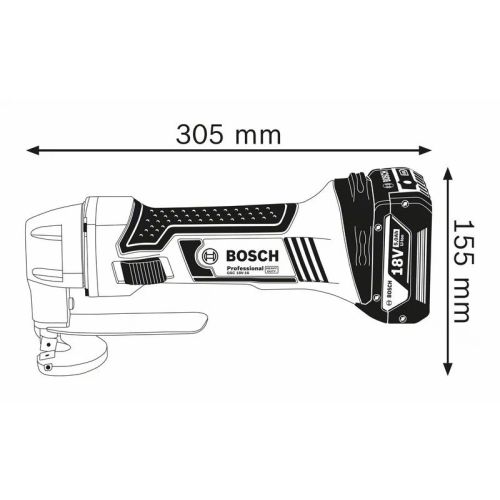 Cisaille à tôle Bosch GSC 18V-16 + 2 batteries Procore 18 V 4.0Ah + chargeur GAL 18V-40 photo du produit Secondaire 3 L