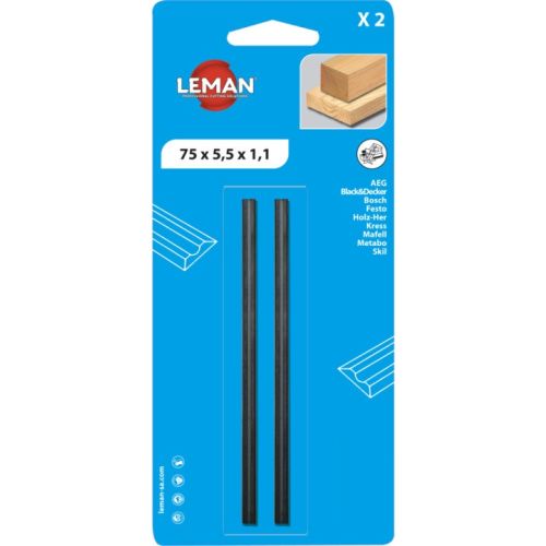 Jeu 2 fers pour rabot 75x5,5x1,1 carbure photo du produit Principale L