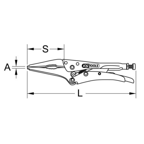 Pince-&eacute;tau &agrave; bec long 0 - 35 mm KS TOOLS 115.1034 photo du produit Secondaire 2 L