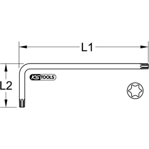 Clé mâle Torx à tête sphérique longue T6 KS TOOLS 151.2835 photo du produit Secondaire 1 L