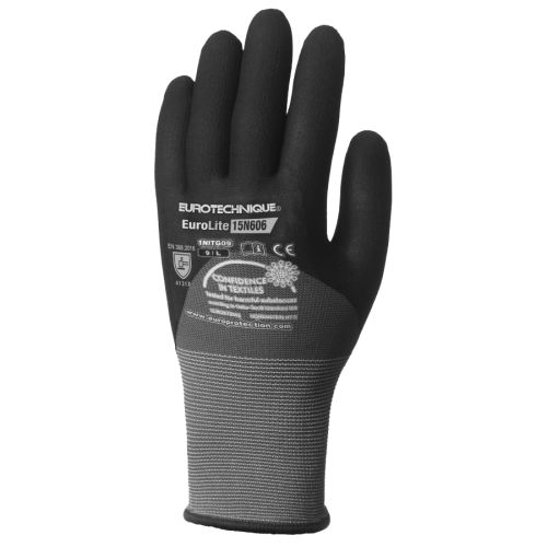 Gant tricoté EUROLITE 15N606 enduit micromousse nitrile gris/noir T7 - COVERGUARD - 1NITG07 pas cher