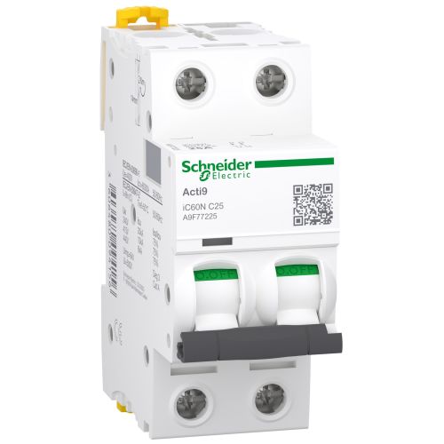 IC60N disjoncteur ACTI9 2P 25 A courbe C 400 Vca 6000 A/10 Ka SCHNEIDER ELECTRIC A9F77225 photo du produit Principale L
