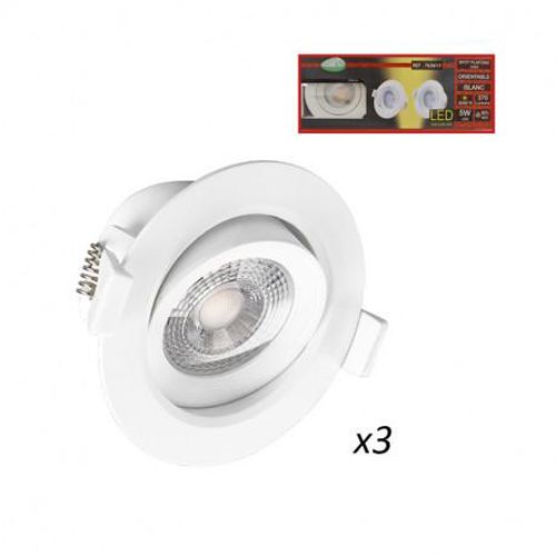 Spot LED SMD CARAT orientable 5 W 3000 K pack de 03 MIIDEX LIGHTING 763617 photo du produit Secondaire 3 L