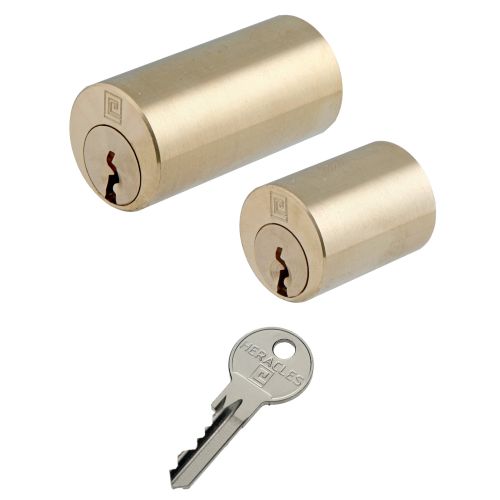 Jeu de cylindre verrou double entrées 5G 30mm laiton poli photo du produit