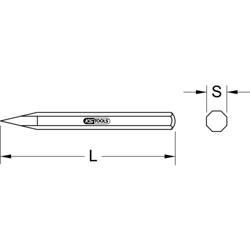 Pointerolle de maçon à corps octogonal 350 x 16 mm KS TOOLS 156.0513 photo du produit Secondaire 2 L