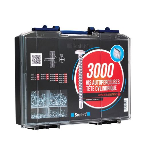 Coffret 3000 vis autoperceuses à tête cylindrique - SCELL-IT - COF003-TCC pas cher Principale L