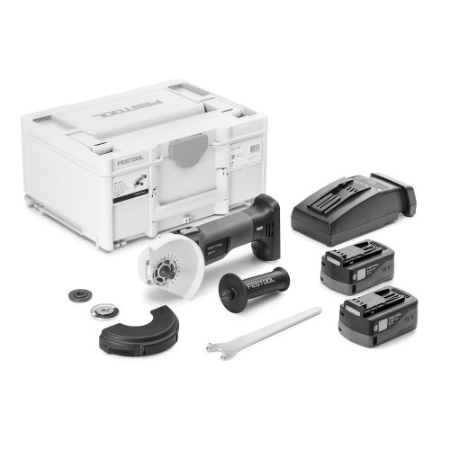 Meuleuse d’angle 18V AGC 18-125 5,0 Ebi-Plus + 2 batteries 5Ah + chargeur rapide + coffret SYSTAINER - FESTOOL - 578368 pas cher