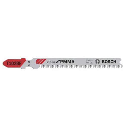 5 lames de scie sauteuses T 102 BF Clean for PMMA BOSCH 2608636781 photo du produit