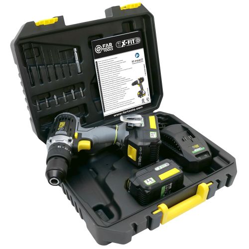 Perceuse-visseuse à percussion 18 V X-FIT XF-IMPACT 2 + 2 batteries 3 Ah Li-ion + chargeur + coffret FARTOOLS 216001 photo du produit Secondaire 4 L