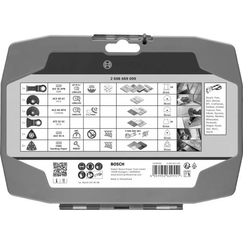 Coffret de 8 accessoires Starlock spécial rénovation pour outils oscillants multi-fonctions - BOSCH - 2608669099 pas cher Secondaire 3 L