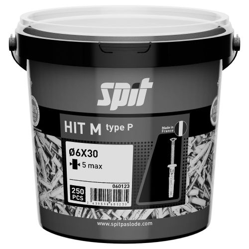 Cheville &agrave; frapper HIT M 6x30 bidon de 1000 - SPIT - 055704 pas cher Secondaire 22 L