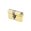Cylindre à double entrée C2000 30X30mm laiton poli clé sur numero P1 BC1534 - CISA - 831007-01-0ASN pas cher